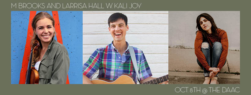 Three smiling musicians - Larissa Hall, M Brooks, Kali Joy