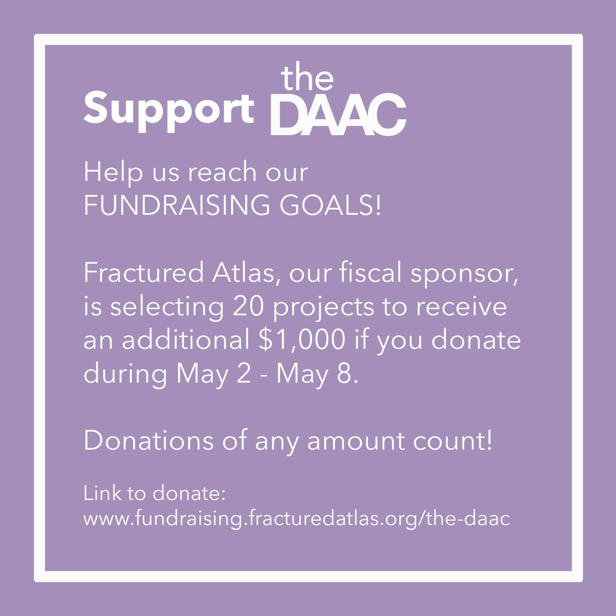Support The DAAC fundraising poster