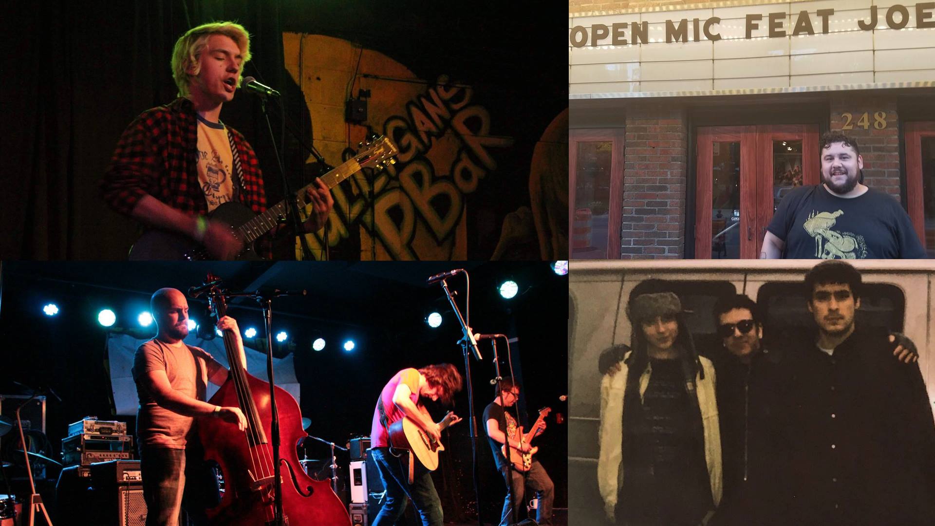 Photo collage of each of the four bands