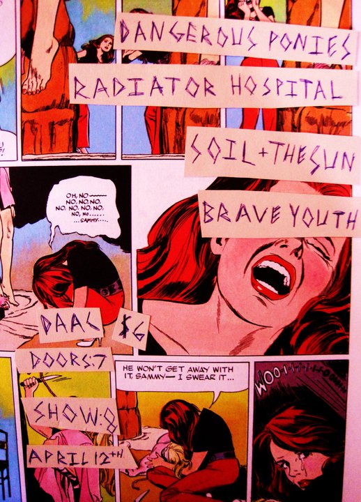 Comic strips of a red-haired woman wailing in grief