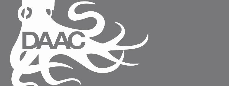 White DAAC octopus logo on a gray banner