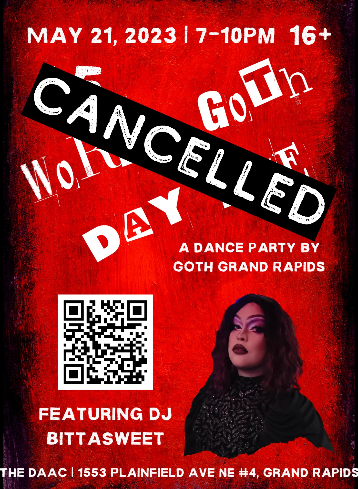 CANCELLED: May 21, 2023 / 7-10pm 16+ $5 World Goth Day Eve