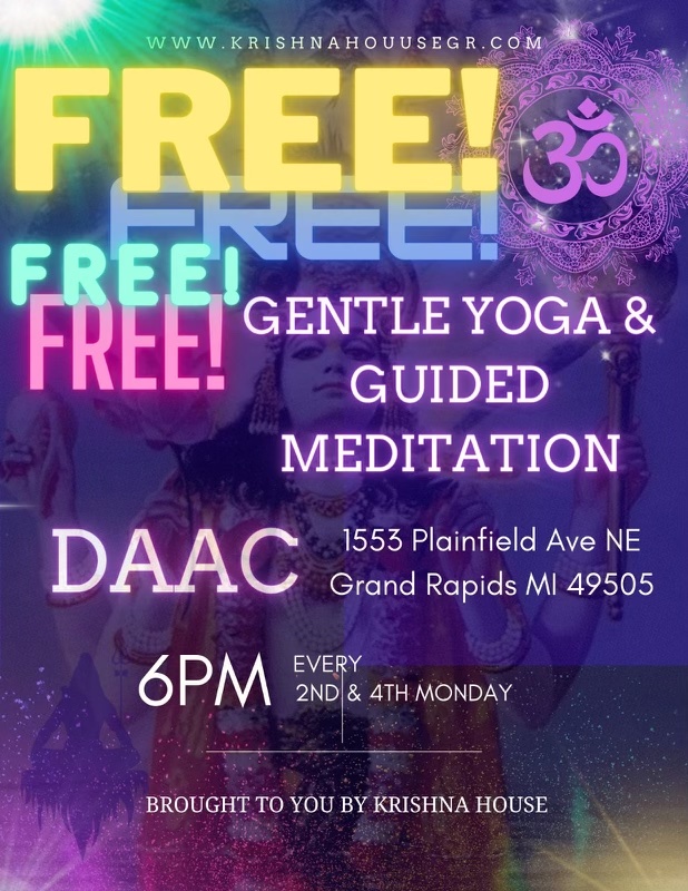 Free! Free! Free! Free! Gentle Yoga & Guided Meditation flyer
