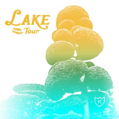 Candy colored trees, text reads: Lake Tour