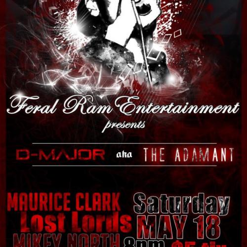 Feral Ram Entertainment presents D-Major aka The Adamant. Saturday, May 18, 8:00pm at the DAAC