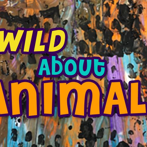 text reads wild about animals on hand painted animal print